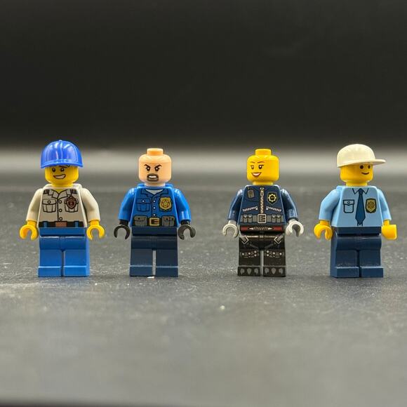 Lego Minifigures Lot of 4 Blue Officer Toy Figures - Picture 1 of 5